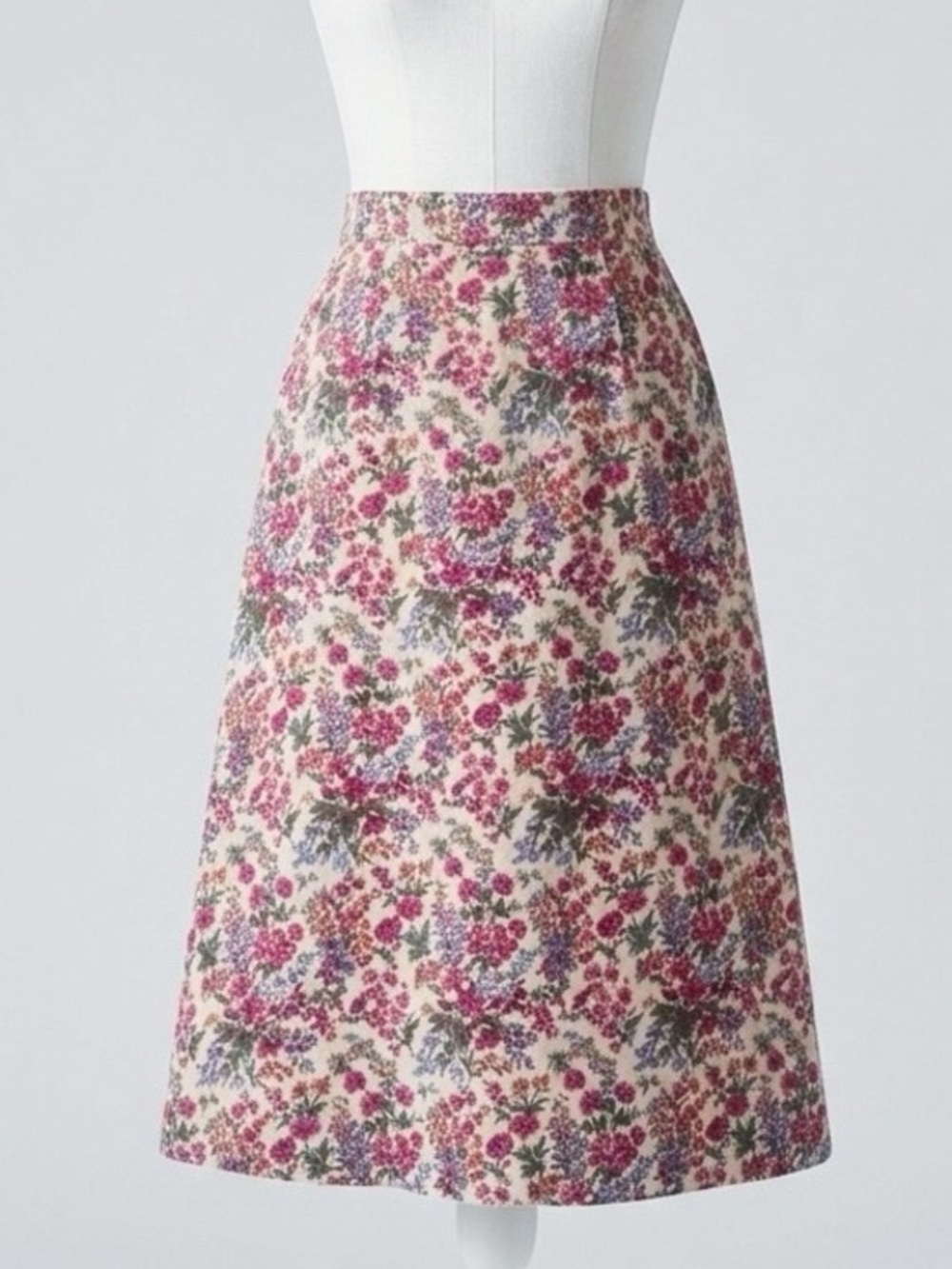 Vintage 70s Floral Cottagecore Prairie Midi Skirt w/ Pockets Size 8 Made in USA